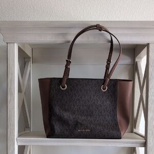 Michael Kors Dark Brown and Tan Tote